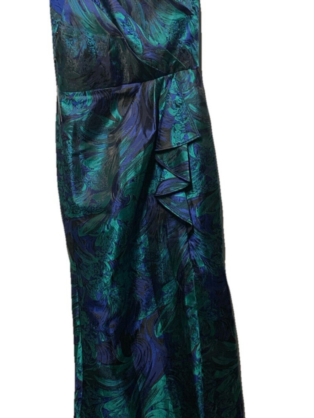 Adrianna Papell Women's One-Shoulder Jacquard Gown Evening Party Dress Size 6